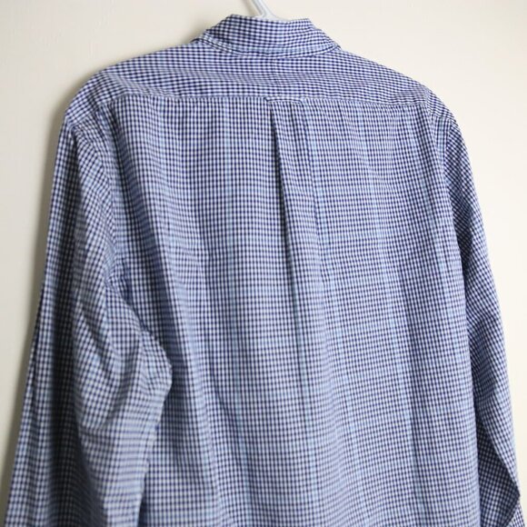 The Men's Bloomingdale's Gingham Button Down Stretch Fabroc Size Large - Picture 10 of 11